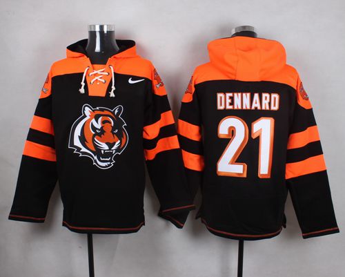 Nike Bengals #21 Darqueze Dennard Black Player Pullover NFL Hoodie - Click Image to Close